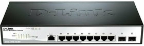 Сетевой коммутатор D-Link DGS-1210-10/ME, с 8 портами 10/100/1000Base-T и 2 портами 1000Base-X SFP