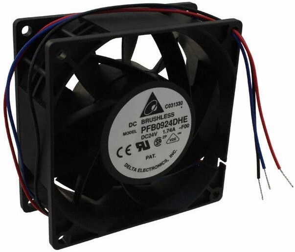 PFB0924DHE-F00, DC Fans Tubeaxial Fan, 92x38mm, 24VDC, Ball, 3-Lead Wires, Lock Rotor Sensor, Tachometer PFB0924DHE-F00, DC Fans Tubeaxial Fan, 92x38mm, 24VDC, Ball, 3-Lead Wires, Lock Rotor Sensor, Tachometer