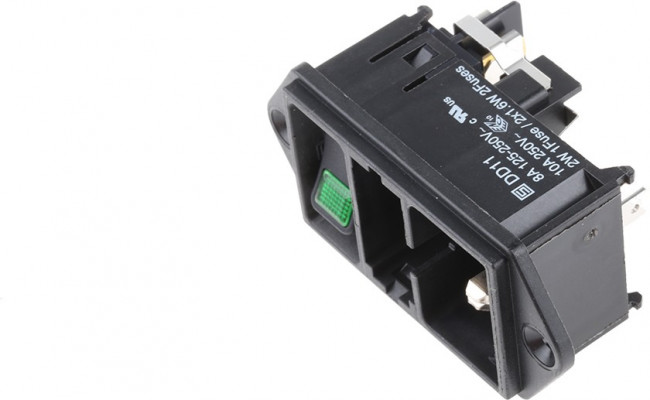 DD11.0124.1110, POWER ENTRY MODULE, MALE, 10A