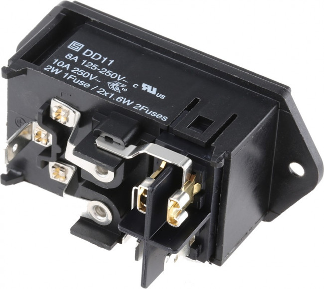 DD11.0124.1110, POWER ENTRY MODULE, MALE, 10A