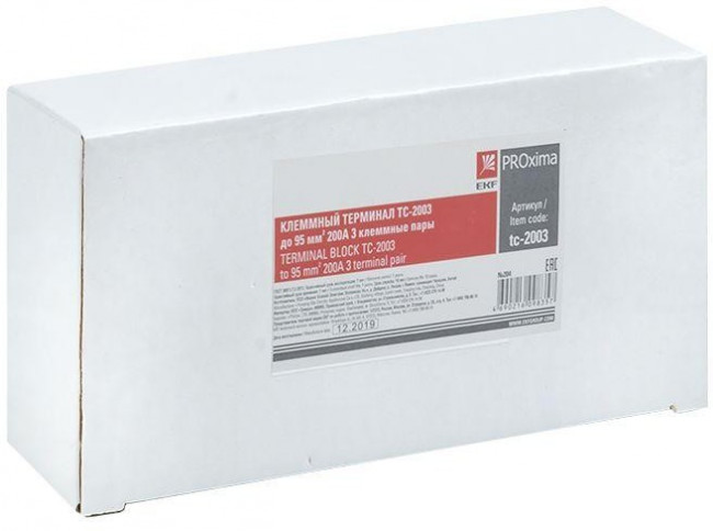 Терминал клеммный TC-2003 до 95 мм2 200A 3 клеммные пары EKF PROxima Терминал клеммный TC-2003 до 95 мм2 200A 3 клеммные пары EKF PROxima