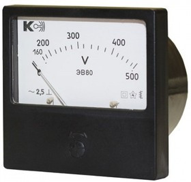 ЭВ80 250В Вольтметр переменного тока, габаритный размер 80х80х70 мм