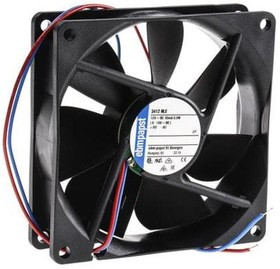 3412NLE, 3400 N Series Axial Fan, 12 V dc, DC Operation, 61m³/h, 800mW, 92 x 92 x 25mm