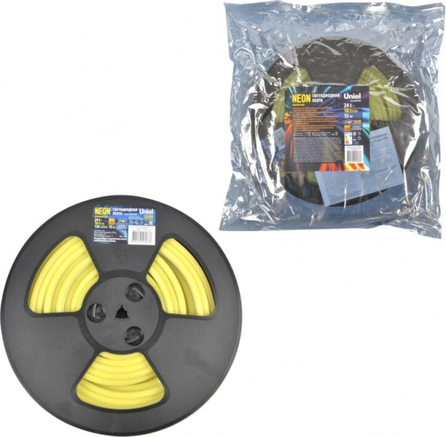 Светодиодная лента NEON ULS-N11-2835- 120LED/m-8mm- IP67-DC24V-10W/ m-15M-YELLOW UL-00009102