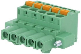 2EDGKDBM-5.0-05P-14-00AH, Разъемный клеммник, 5мм, Кол-во полюс: 5, угловой 90°, вилка, 320В