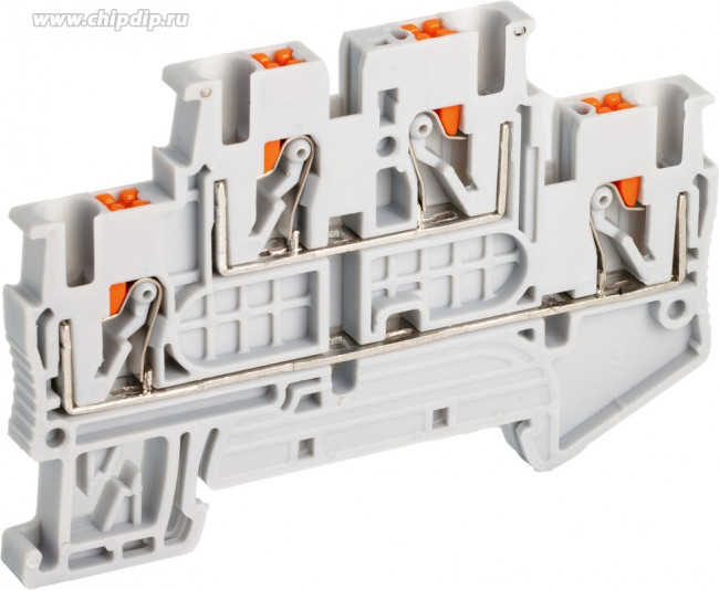 Клемма двухъярусная 2.5кв.мм, PUSH-IN