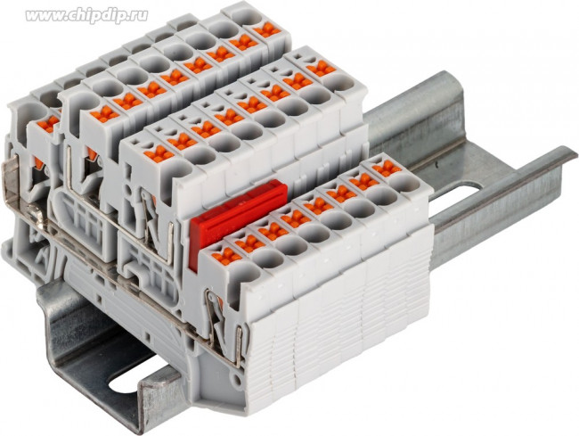 Клемма двухъярусная 2.5кв.мм, PUSH-IN