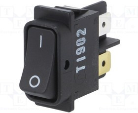01552.3602-00, ROCKER; DPST; Pos: 2; ON-OFF; 10A/250VAC; black; IP40; 100m?; UL94V-2