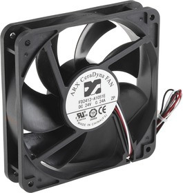 FD2412-A1051E2AL, CeraDyna Series Axial Fan, 24 V dc, DC Operation, 180.8m³/h, 5.52W, 230mA Max, 120 x 120 x 25mm