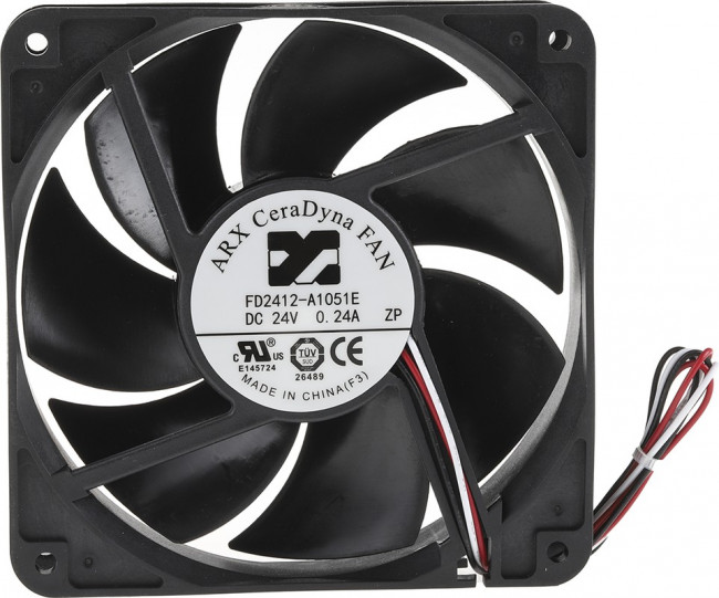 FD2412-A1051E2AL, CeraDyna Series Axial Fan, 24 V dc, DC Operation, 180.8m³/h, 5.52W, 230mA Max, 120 x 120 x 25mm FD2412-A1051E2AL, CeraDyna Series Axial Fan, 24 V dc, DC Operation, 180.8m³/h, 5.52W, 230mA Max, 120 x 120 x 25mm