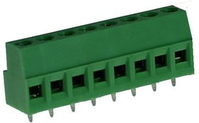 CTB0100/8, Стандартная клеммная колодка, CTB0100, 8 контакт(-ов), 5 мм, Клеммная Колодка, на Печатную Плату