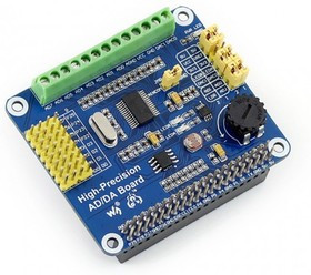 High-Precision AD/DA Board, Плата расширения для Raspberry Pi, Высокоточный АЦП/ЦАП конвертер High-Precision AD/DA Board, Плата расширения для Raspberry Pi, Высокоточный АЦП/ЦАП конвертер