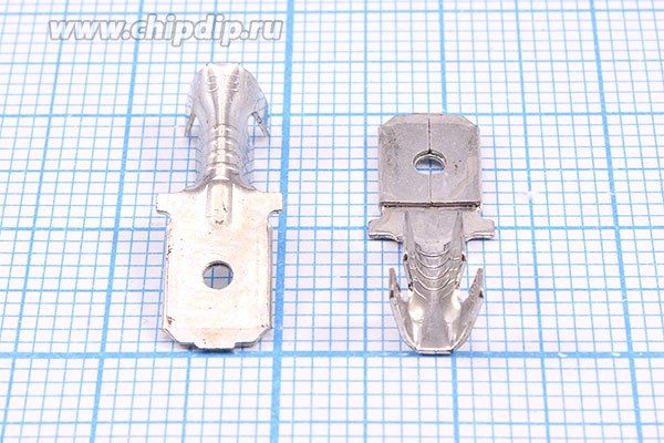 Клемма штекер 6,3x0,8x10, 1-2,5S, латунь луженая, [дл шт-10xоб; №1162 A клемма штек 6,3x0,8x10\1-2,5S\лат луж\\\[дл шт-10xоб