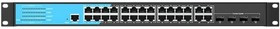 Scodeno S200-28GCPM-C4-ACR, управляемый Layer 2+ PoE коммутатор, 24 х 1GbE Base-T PoE, Uplink: 4 x GbE Combo, встр. БП 300 Вт, Rack 19" 1U