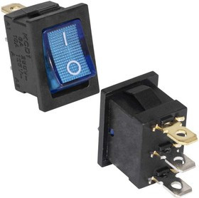 KCD1-101-C3-BL/3P on-off, Клавишный переключатель KCD1-101-C3-BL/3P, ON-OFF, 3 контакта, голубой