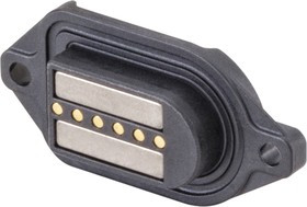 M9K701-400L, MultiMag 6, Straight Panel Mount Female Magnetic Connector, PCB Termination M9K701-400L, MultiMag 6, Straight Panel Mount Female Magnetic Connector, PCB Termination