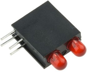 553-0211-200F, Red Right Angle PCB LED Indicator, 2 LEDs, Through Hole 2.2 V