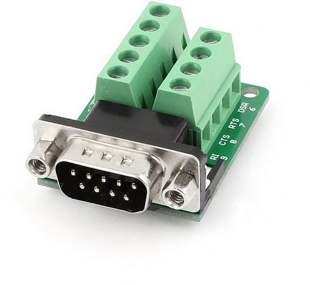 903-2, Сигнальный модуль на плате с разъемом DRB-09FB (вилка) для RS-232 интерфейса, на винтовой клеммный блок, черный/зеленый