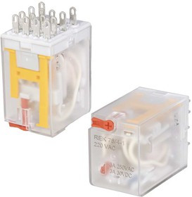 REK 78/4-1, Электромагнитное реле , 4PDT, 4C, 220 В, 3 А, 1.2 ВА, 50 мОм, -25...+55 °C, пластик, крышка съемная