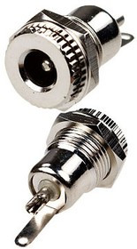 3-227, Разъем питания 5.5x2.1мм "гн" металл на корпус с гайкой