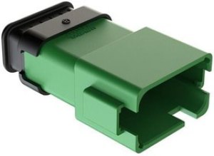 AT04-12PC-SR2GN, Automotive Connectors 12 Pin Recp Key PosC w/Strn Rlf, Red. Di