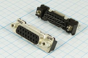 Разъем D-SUB розетка, контакты 15P, на плату, DBB-15F [3-338314-2]