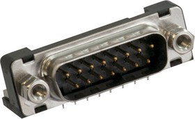 DALC-J15PAF-20L6E, 15 Way Right Angle Through Hole D-sub Connector Plug