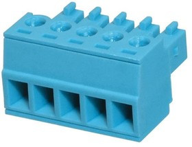 TBP02P1-381-05BE, Pluggable Terminal Blocks Terminal block, pluggable, 3.81, plug, 5 pole, slotted screw, blue