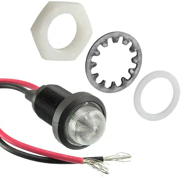 CNX718N20005W, LED Panel Mount Indicators PANEL MNT INDICATOR 18MM RED 5V WIRE