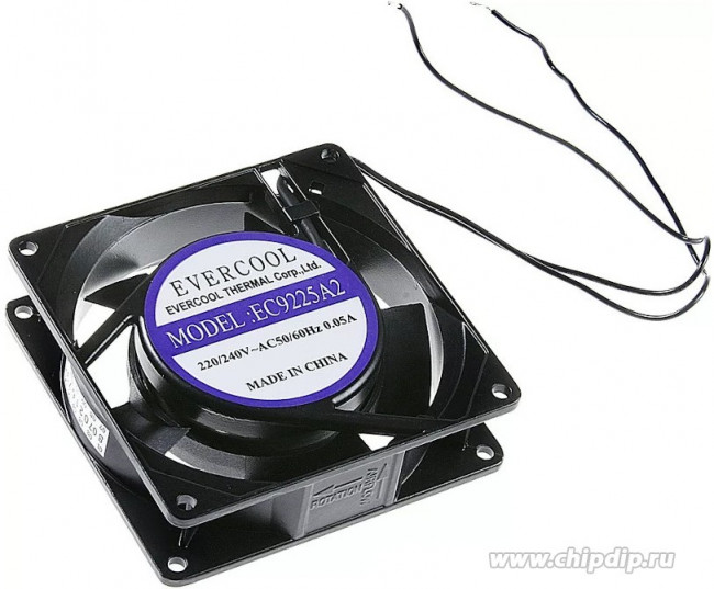 EC9225TH24EL, Вентилятор 24В, 92х92х25мм , подш. самосмазывающийся, 3400 об/мин
