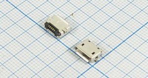Разъем microUSB розетка, тип AB, контакты 5P2C, на плату, угловой, SMD, microUSB AB-5S Разъем microUSB розетка, тип AB, контакты 5P2C, на плату, угловой, SMD, microUSB AB-5S