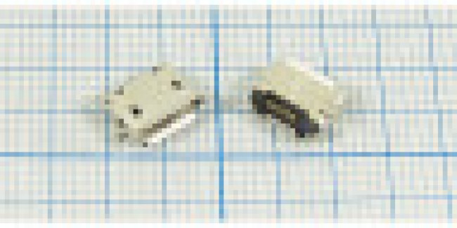 Разъем microUSB розетка, тип AB, контакты 5P2C, на плату, угловой, SMD, microUSB AB-5S
