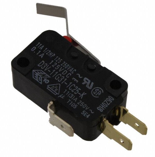 D3V-11G31-1C25-K, Basic / Snap Action Switches 3A Double Bend Act SPDT QC187 200gF