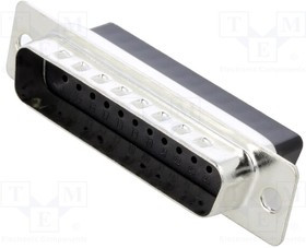 DBC25-SP, Разъем D-Sub; PIN: 25; вилка; "папа"; на провод; обжим; Цвет: черный