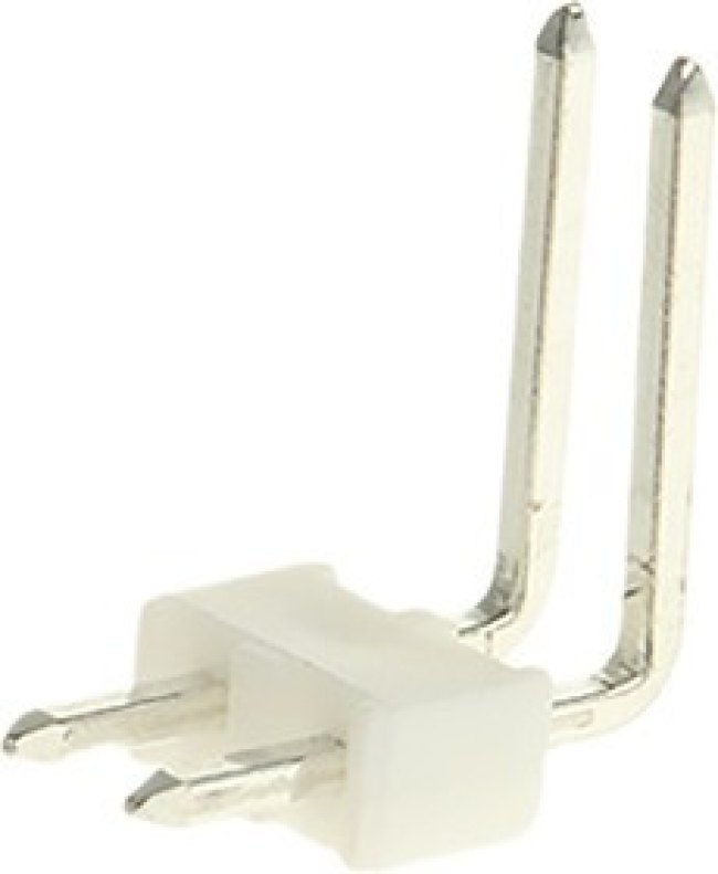 22-05-2021, KK 254 Series Right Angle Through Hole Pin Header, 2 Contact(s), 2.54mm Pitch, 1 Row(s), Unshrouded