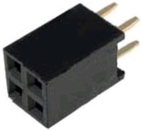 PBD-4 (DS1023-2X2), Гнездо на плату 2.54мм 2х2pin прямое