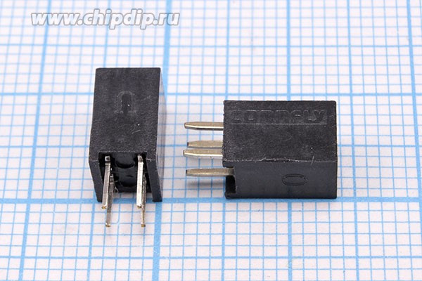 PBD-4 (DS1023-2X2), Гнездо на плату 2.54мм 2х2pin прямое