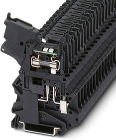 Клемма с держателем предохранителя UT 4-HESILED 24 (5X20) /6,2mm, винтовая, 2 присоед., 4(max 6)mm2, 6,3A, с индикатором 24V, черная Клемма с держателем предохранителя UT 4-HESILED 24 (5X20) /6,2mm, винтовая, 2 присоед., 4(max 6)mm2, 6,3A, с индикатором 24V, черная