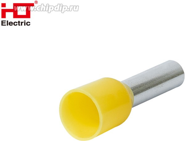 Наконечник-гильза Е6012 Ншви 6мм² с изолированным фланцем штырьевой втулочный желтый (уп./100 шт) 084-04-27/084-04-027 HLT
