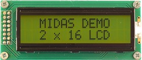 MC21605B6W-SPTLY3.3-V2, MC21605B6W-SPTLY3.3-V2 LCD LCD Display, 2 Rows by 16 Characters