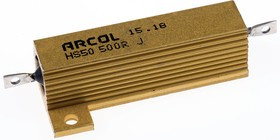 HS50 500R J, 500 50W Wire Wound Chassis Mount Resistor HS50 500R J ±5%