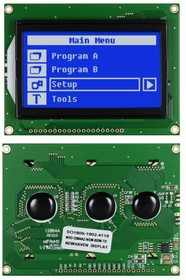 NHD-12864AZ-NSW-BBW-TR, LCD Graphic Display Modules &amp; Accessories 128 x 64 STN-BLUE(-) 93.0 x 70.0