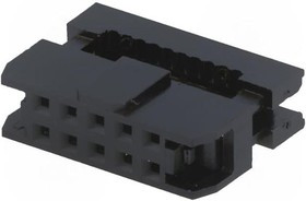 T826110A200CEU, Вилка, IDC, "мама", PIN: 10, IDC, на шлейф, 1мм, позолота, Конф: 2x5