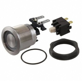 3-100-991, Pushbutton Switches 16A, 250VAC 19mm 1 POLE GREEN