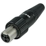 RT3FCT-B, Гнездо XLR-mini на кабель прямое 3pin с поворотным замком