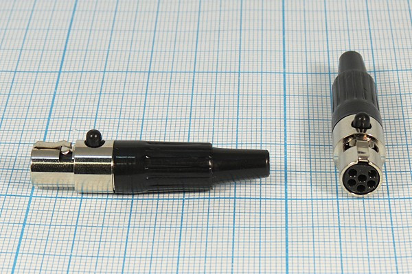 Разъем микрофонный miniXLR розетка, контакты 6P, монтаж на кабель, B8.5, MC981-6P