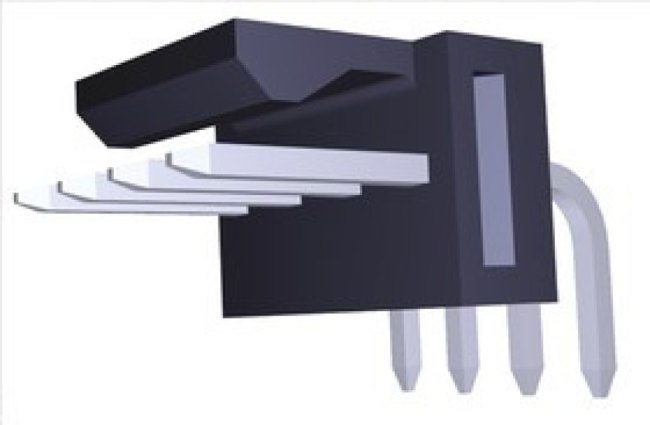 171857-3004, KK 254 Series Right Angle Through Hole Pin Header, 4 Contact(s), 2.54mm Pitch, 1 Row(s), Unshrouded