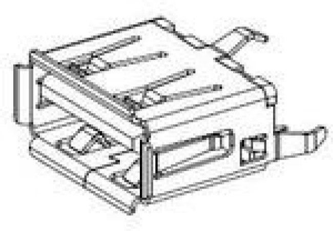 1050570005, Conn USB Type A RCP 4 POS 2mm/2.5mm Solder ST Thru-Hole 4 Terminal 1 Port