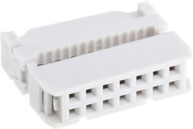 14-Way IDC Connector Socket for Cable Mount, 2-Row