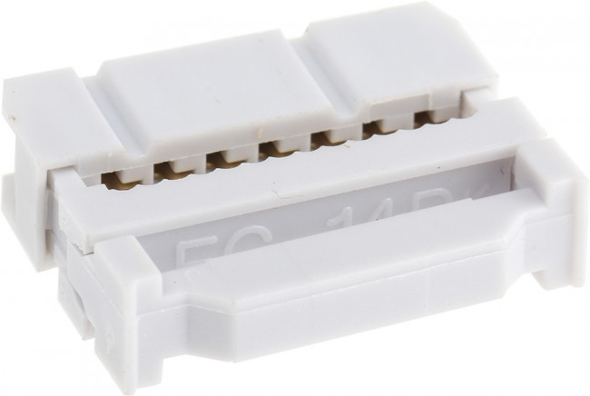14-Way IDC Connector Socket for Cable Mount, 2-Row